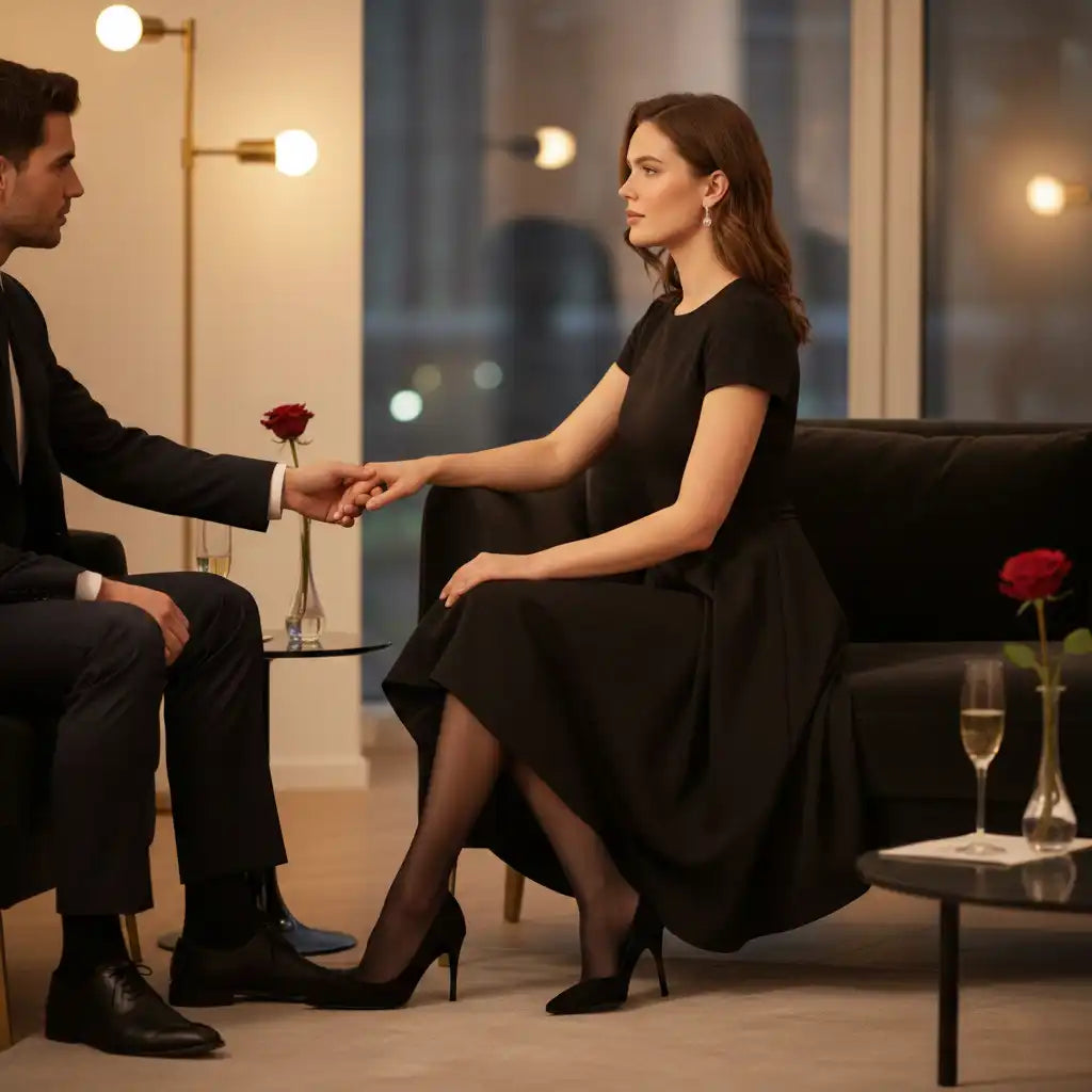 Valentinstag Strumpfhosen schwarz