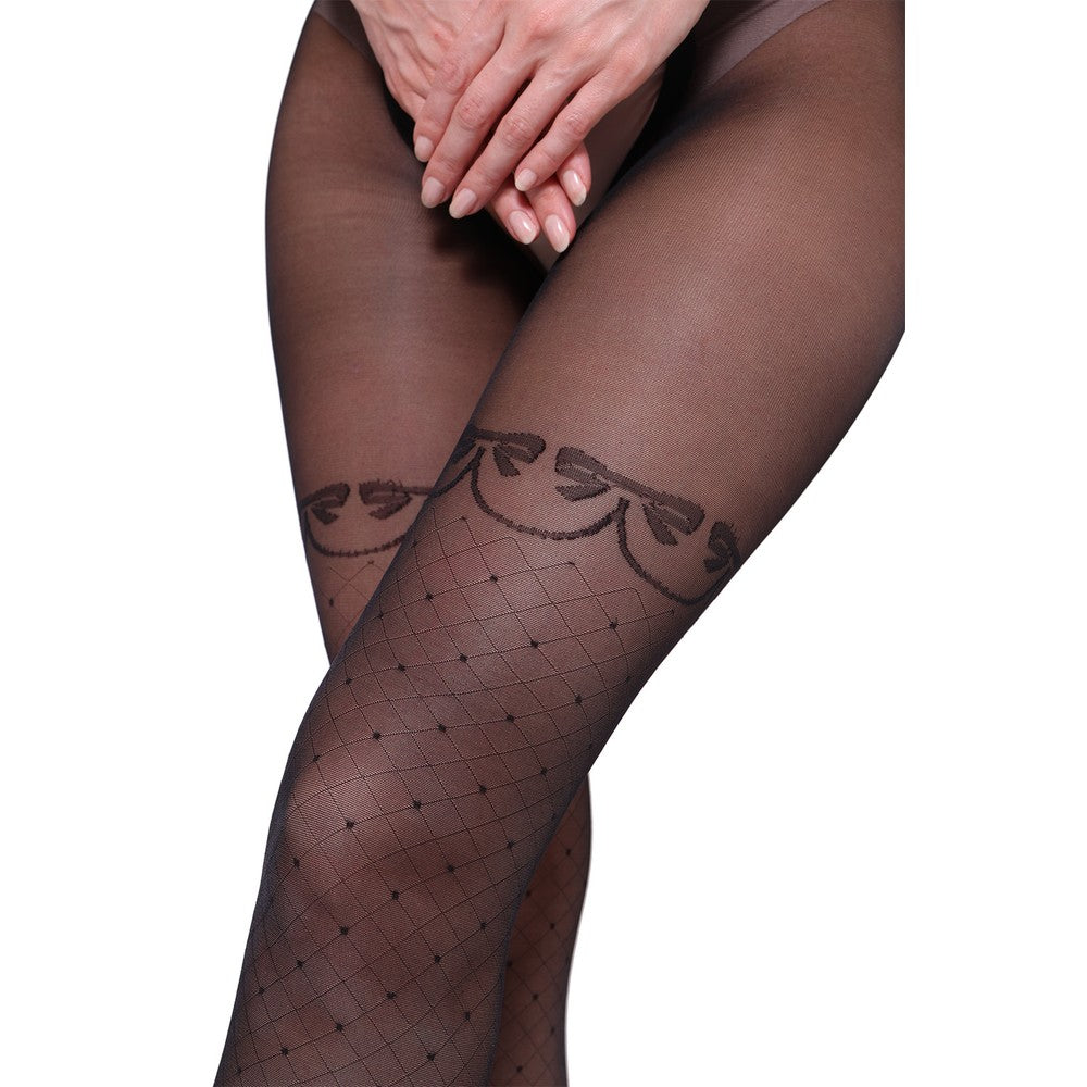 Ouvert Strumpfhose Intimo Afina 40 DEN mit Netz Muster Nero