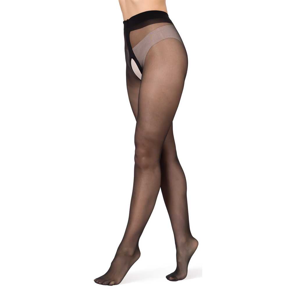 p02 Bananalu Intimo 20 Den Plus Große Öffnung Ouvert Strumpfhose