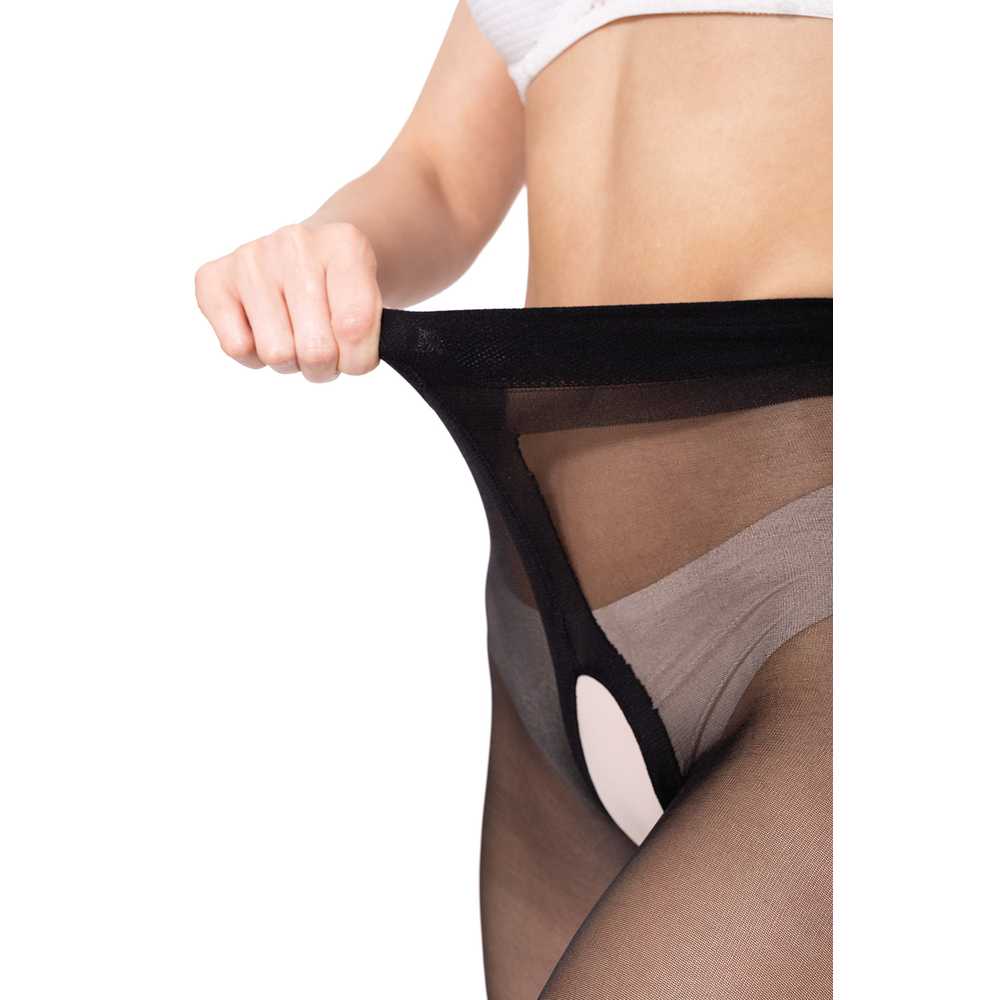 04 Bananalu Intimo 20 Den Plus Große Öffnung Ouvert Strumpfhose